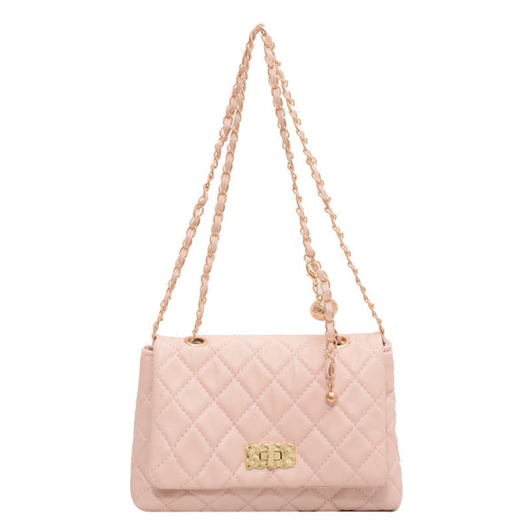 Quilted Shoulder Bag With Ball Strap