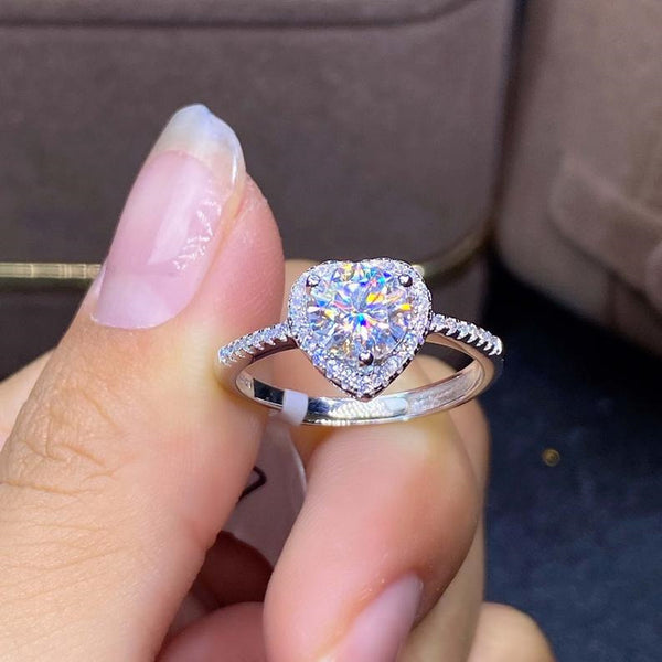 Heart Shaped Diamante Ring