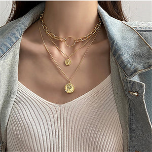 Layered Necklace With Pendants
