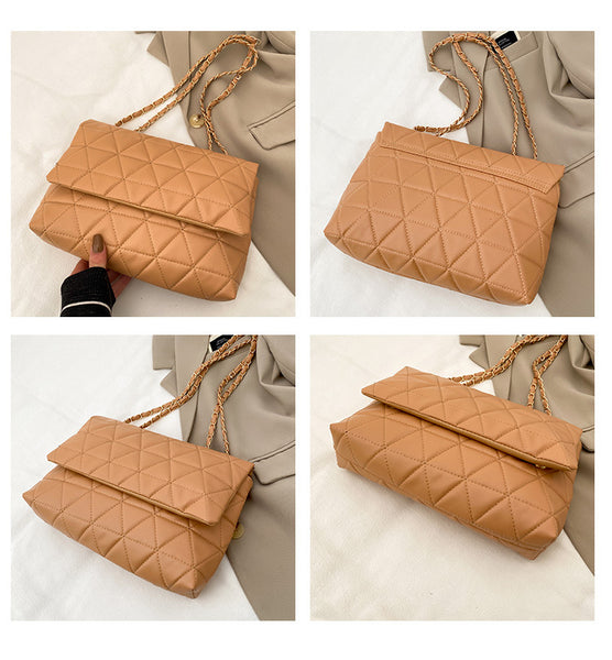 Women PU Leather Chain Strap Side Bag