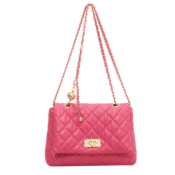 Quilted Shoulder Bag With Ball Strap