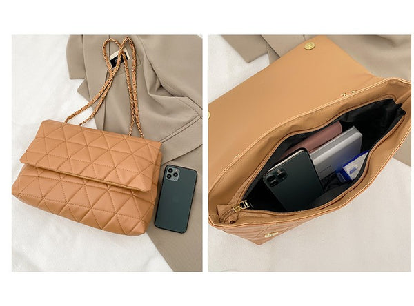 Women PU Leather Chain Strap Side Bag