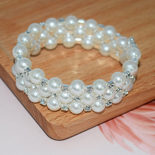 Pearl Rhinestone Multi-Layer Bracelet