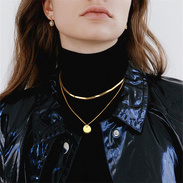 Layered Necklace With Coin