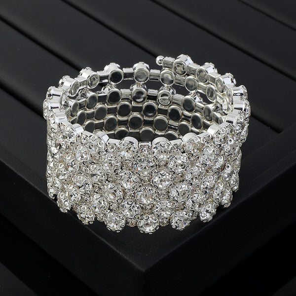 Silver Large Diamante Bracelet