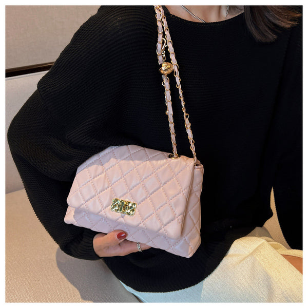 Quilted Shoulder Bag With Ball Strap