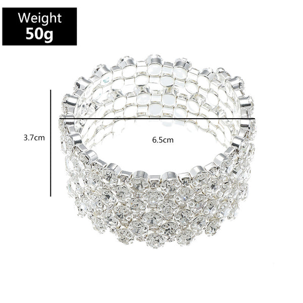 Silver Large Diamante Bracelet