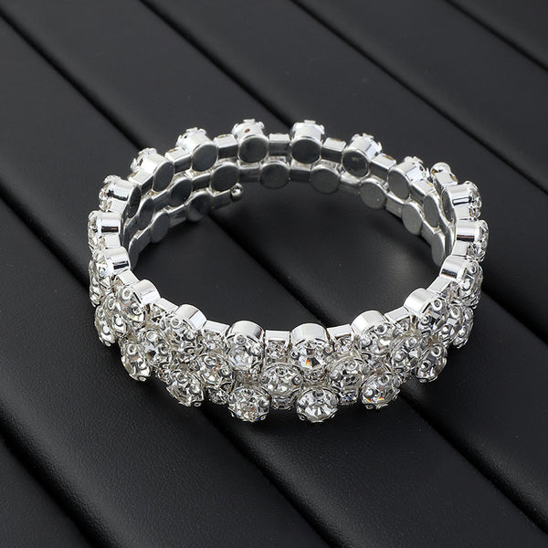 Silver Large Diamante Bracelet