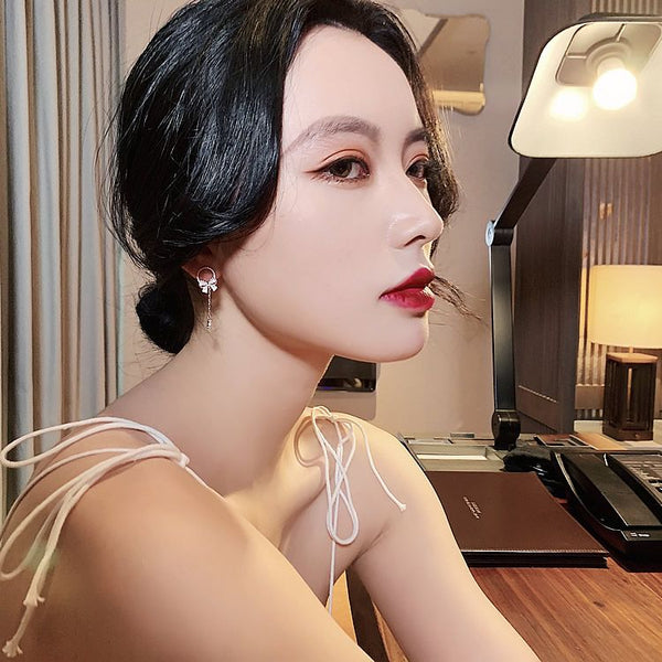 Zircon Tassel Drop Earrings