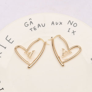Heart LV Hoop Earrings