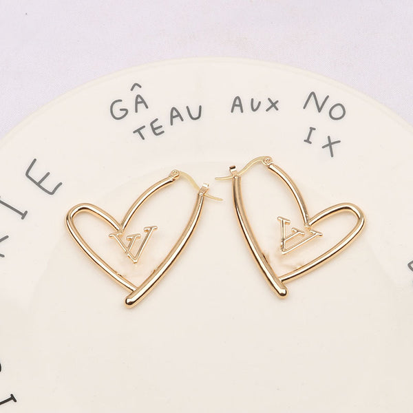 Heart LV Hoop Earrings