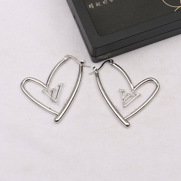 Heart LV Hoop Earrings
